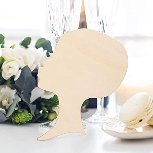 SAFIGLE 12pcs Painting Wood Chips Wooden Wreath Cutout Wood Slices African Girl Art Cutout Crafts for Women Unfinished Wood Cutout Wood Crafts SAFIGLE