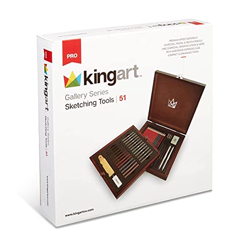 KINGART Gallery Series Sketching Tools, Set of 51 KINGART
