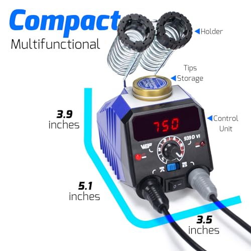 WEP 939D-VI Dual Pen Wood Burning Kit 250-750℃/482-1382℉ A/B Toggle Wood Burning Tool with 2 Detachable Pens, 20 Wood burner Tips, Dual-Barrel WEP