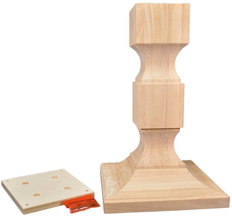 BingLTD - 28" Tall Unfinished Chelsea Square Pedestal Table Base (WH-Chelsea28-UNF) BingLTD