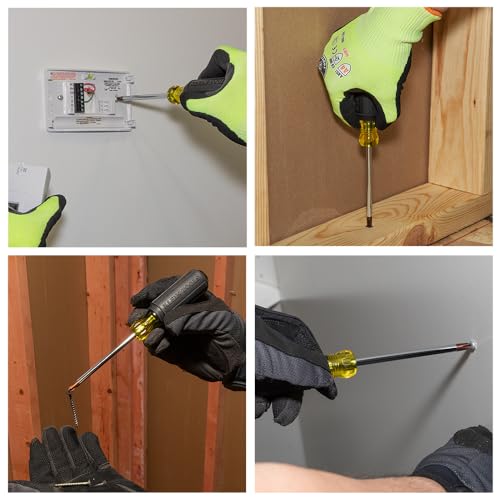 Klein Tools 85146 Screwdriver Set with Magnetizer / Demagnetizer for Magnetic Tips 3 Slotted, 3 Phillips, Non-Slip Cushion Grip, 6-Piece Klein Tools