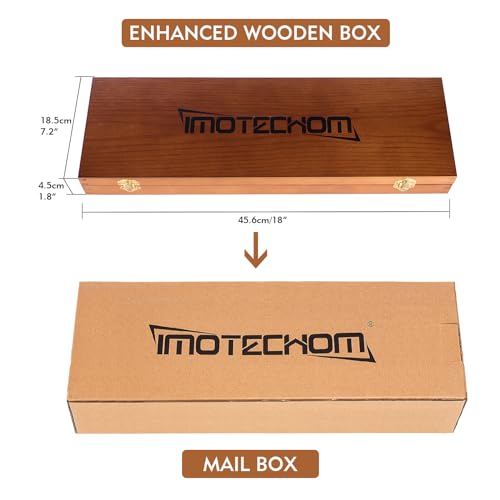 IMOTECHOM 5-Pieces Carbide Tipped Woodturning Tools Lathe Chisel Set with Stainless Steel Blade, Wooden Box IMOTECHOM
