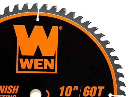 WEN BL1060 10-Inch 60-Tooth Fine-Finish Professional Woodworking Saw Blade for Miter Saws and Table Saws, Silver,Pack of one WEN