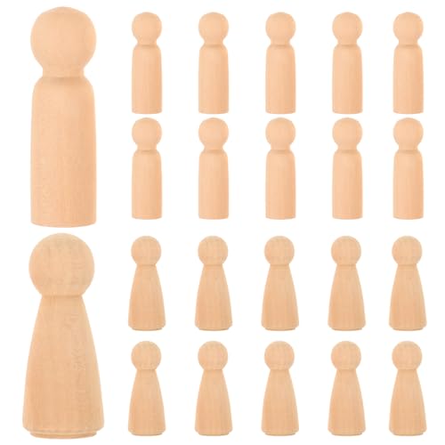ULTNICE 20PCS Wooden Peg Doll Unfinished Wooden People Bodies Angel Dolls for DIY Craft ULTNICE