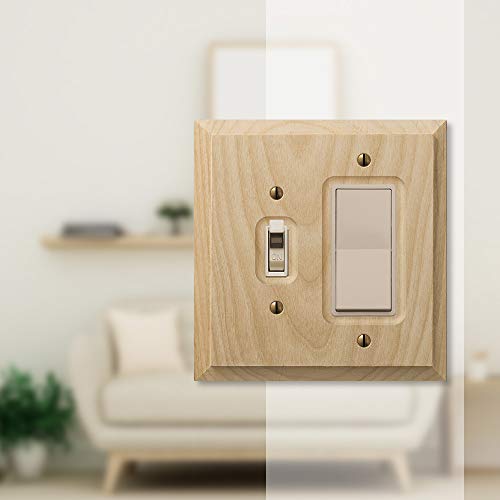 Amerelle Baker Single Toggle/Single Rocker Unfinished Wood Wallplate AMERELLE
