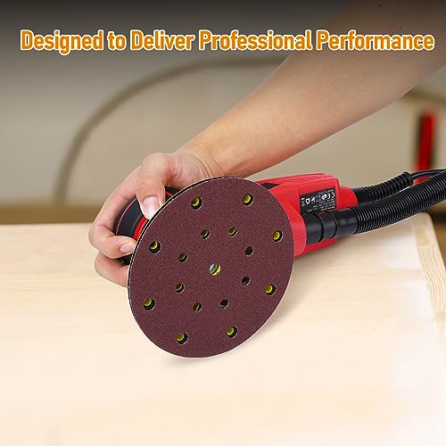PioneerWorks Electric Random Orbital Sander, Brushless Motor Powerful 350W,10000 RPM,6-Inch For Professional-Grade Woodworking, Polishing,Carpentry PIONEERWORKS