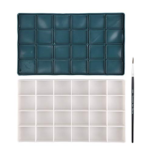Transon Artist Paint Saver Palette 24 Wells with 1 Fine Paintbrush TRANSON
