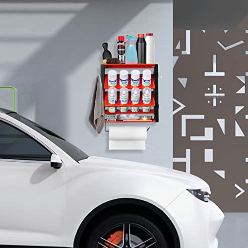 Ultrawall Spray Can Holder Rack With Paper Towel Holder, Steel Wall Mounted Spray Paint Can Rack, Garage Wall Mount Shelf, Utility Storage Rack, Tool Ultrawall