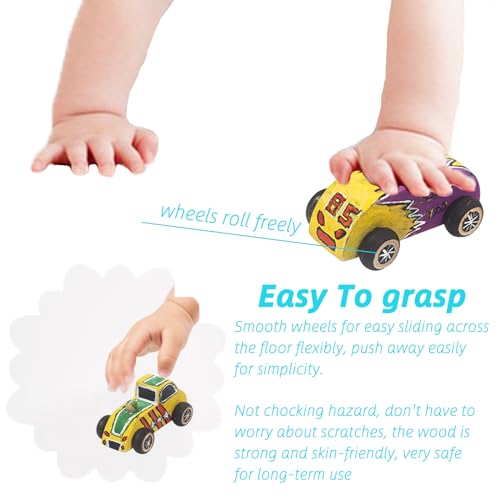 JMIATRY 24 Packs Wooden Cars to Paint Unfinished Wooden Cars for Craft Cars DIY Wood Toy Car for Handcraft Projects Family Time JMIATRY