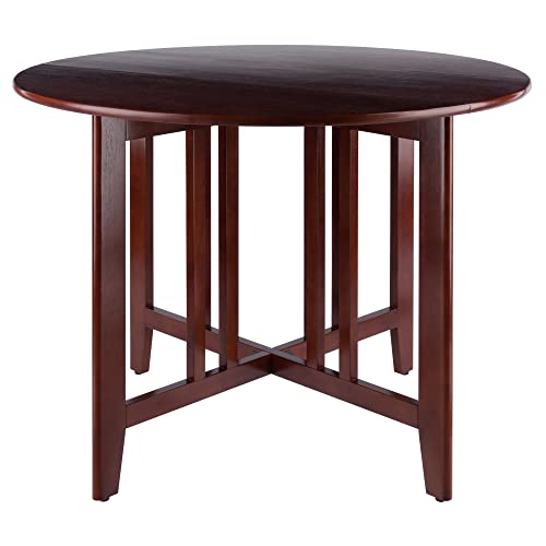 Winsome Wood Alamo, , Double Drop Leaf, Round Table Mission, Walnut, 42-Inch/ 41.97 in x 41.97 in x 29.65 in Winsome