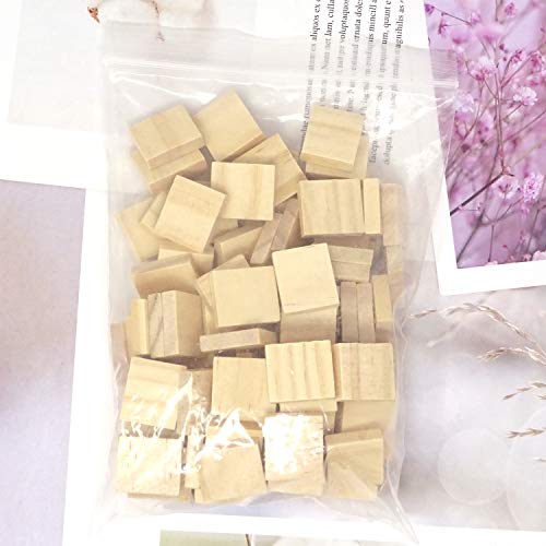 Honbay 100PCS Rectangle Shaped Unfinished Blank Wood Pieces Wood Slices Wood Chips Embellishments for DIY Crafts, Home Decoration, Board Games, Early HONBAY