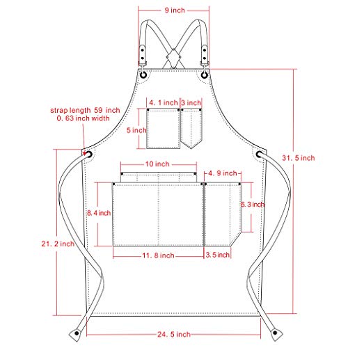 Jeanerlor Work Apron Waxed Canvas Stylist Apron with Pockets Water-Resistant Tool Aprons for Women Cross Back Straps Adjustable S-M(Black) Jeanerlor