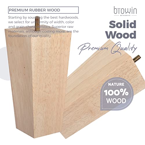 4 inch Solid Wood Furniture Legs, Btowin 4Pcs Mid Century Modern 4inch (10cm) BN1207112 04 10/z18 0 Btowin