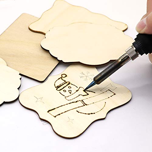 Unfinished Wood Ornaments, PETUOL DIY 32pcs 4x3in Creative Irregular Blank Wood Natural Slices for DIY Crafts, Painting, Wood Burning, Writing, Photo PETUOL