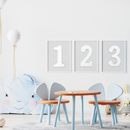 AOCEAN 4 Inch White Wood Numbers Unfinished Wood Numbers for Wall Decor Decorative Standing Numbers Slices Sign Board Decoration for Craft Home Party AOCEAN