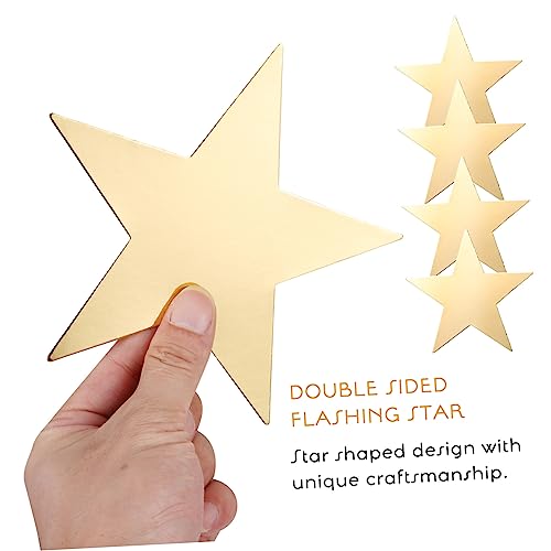 VOSAREA 50pcs Gold Decor Classroom Decorative Cutout Scrapbook DIY Decors Greeting Cards Decors Classroom Wall Decor Star Cutouts Kindergarten Wall VOSAREA