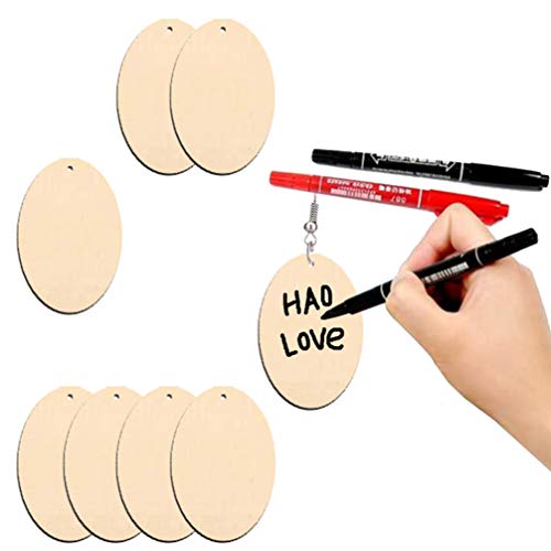 Unfinished Wood Blank Earrings 50pcs Wooden Craft Drop Dangle Earrings for DIY Jewelry Making Materials TOYANDONA