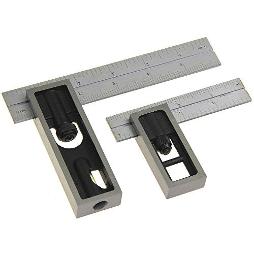 iGaging 4" & 6" Double Square Set 4R Steel Blade High Precision Woodworking iGaging