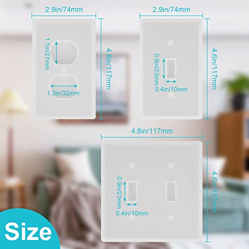 3pcs DIY Silicone Resin Socket Cover Mold Re-usable Switch Socket Cover Epoxy Light Outlet Crafts Making Home Decor YQSDG