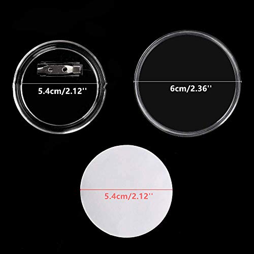 30 Pcs 2.36'' Pin Button Badge Acrylic Clear Pin Buttons Blank Badge Making Kit Acrylic Badge Maker for Craft DIY Kids' Paper Craft Activities etc ZWIN