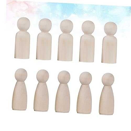 COHEALI 40pcs Blank Wood Puppet Art Craft Wood Peg Wood People Figure Peg Doll Toy Unfinished Wood Dolls Peg Doll Kit Toys for Kids Unfinished DIY COHEALI