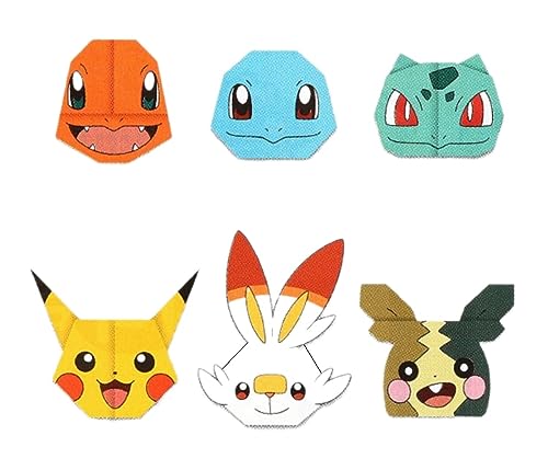 Pikachu 50 Colors Double Sided 100 Sheets Standard Origami Paper and 24 Sheets Origami Paper Kit, 6 x 6 in Pikachu