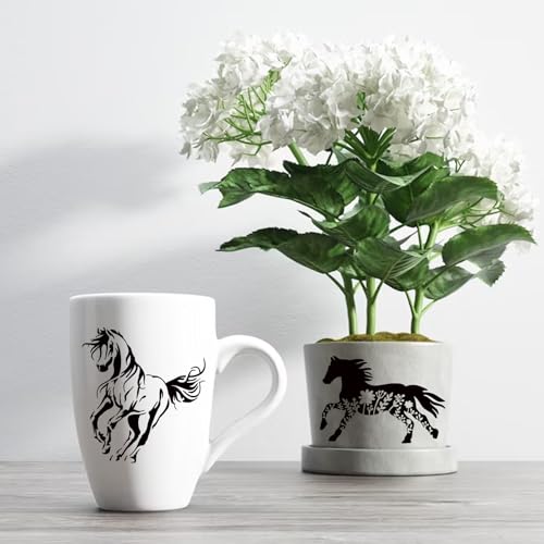 Horse Stencils for Painting On Wood Reusable Horse Art Crafts Templates Plastic Farmhouse Wood Burning Stencils for Wall Canvas (Horse) Pkqon