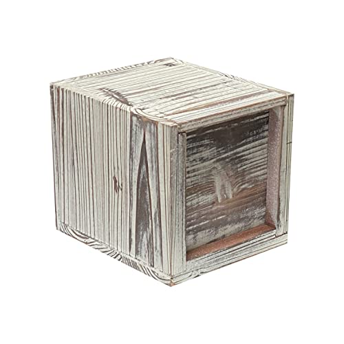 Rustic Wooden Tissue Box Cover Solid Wood Tissue Holders for Bathrooms Home Decoration(6x6x6.9 in) Cregugua