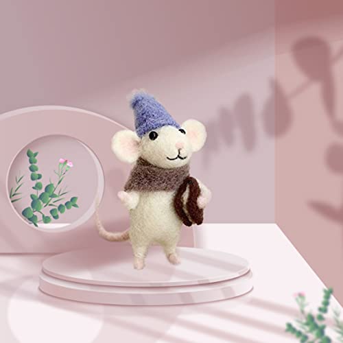 Mice Needle Felting Starter Kit Felt Mouse Craft Kit, Needle Felting Kit Beginner Unfinished Wool Felt Mouse Craft Kit for Beginner DIY Craft. CurcKua