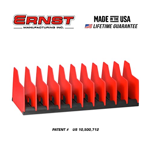 Ernst Manufacturing Plier Pro Premium No-Slip Plier Organizer, Holds 10-Tools of Any Size, Rubber Base Keeps Tools in Place (Model 5500), Red Ernst Manufacturing