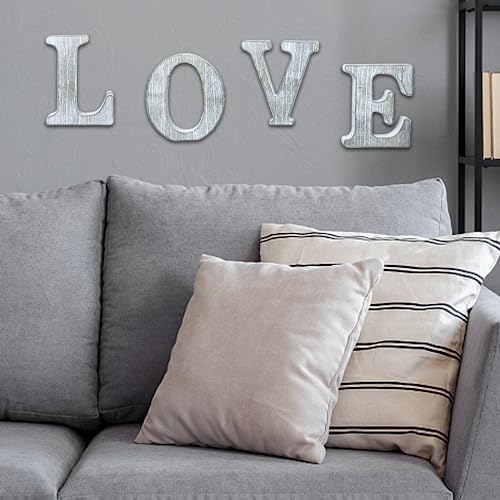 WOODOUNAI 6 Inch Wood Letters Unfinished Rustic Wood Letters for Wall Decor Decorative Standing Letters Slices Sign Board Decoration for Craft Home woodounai