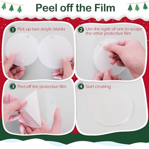 Acrylic Circles 3 Inch Acrylic Ornament Blanks for Crafts, 30 Pieces Round Blanks Acrylic Ornaments Plexiglass Circles Clear Glass Disc Ornaments JINMURY