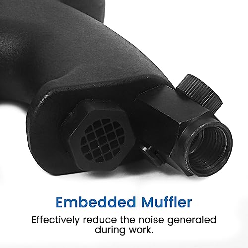 QIUMIN Pneumatic Rivet Nut Gun with Self-Locking Head Gun 1/4'', 5/16'', 3/8'' Mandrels, Air Riveting Gun Kit Riveter Set QIUMIN