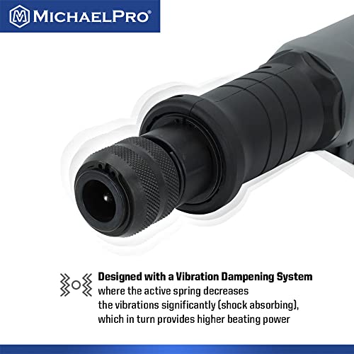 MichaelPro MPA01039 190mm Professional Air Hammer, 3500 BPM, 2-5/16 inch Stroke Length, Ultra High Beating Power, Gray and Black MichaelPro