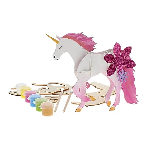 LEISURE ARTS - 3D Puzzle, 14 Piece kit, Wood Build It Unicorn, Wood Building Kits, DIY Wood Projects, Wooden 3D Puzzles, Wood Kits for All Ages, Wood LEISURE ARTS