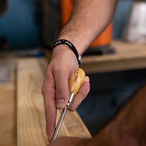General Tools Scratch Awl Tool with Hardwood Handle - Scribe, Layout Work, & Piercing Wood - Alloy Steel Blade General Tools