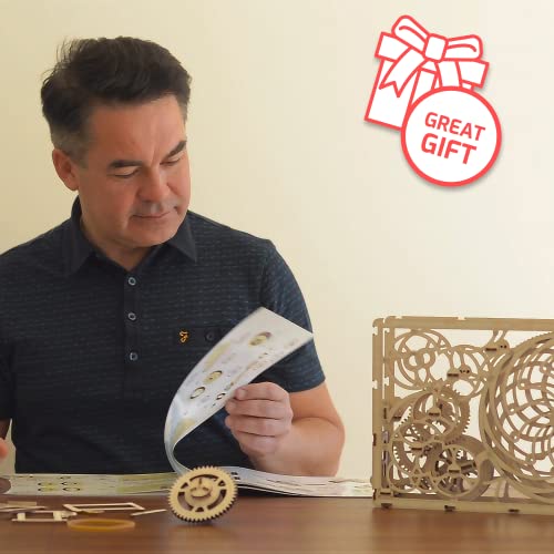 WOODEN.CITY Kinetic Wood Sculpture - Kinetic Art Table 3D Puzzle - Spinning Art-Handmade Kinetic Sculpture - Optical Illusion Sculpture Kinetic Wall WOODEN.CITY