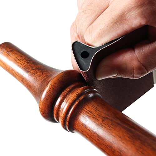 DCT Contour Detail Sanding Grip Pad Wedge Block 8-Pack Set – Flexible Soft Rubber and Foam Sponge Sand Pads Kit for Wood Deadwood Crafted Tools