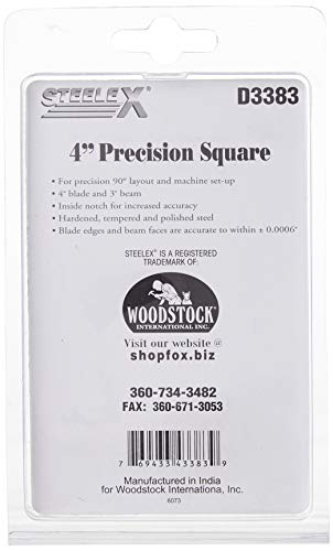 Steelex D3383 Precision Square, 4-Inch,Silver Steelex