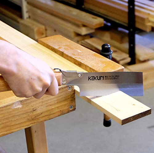 KAKURI Japanese Saw Set of 4 Saws, Fine Cut Woodworking Japanese Saw Kit (Dozuki Fine tooth 7", Flush Cut 7", Hard Wood 8-1/4", Keyhole 6") Oil KAKURI