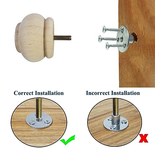 Btibpse 2 Inch Wooden Furniture Legs, Solid Wood Unpainted Replacement Furniture Legs, Ottoman/Loveseat Replacement Legs, Cabinet Btibpse