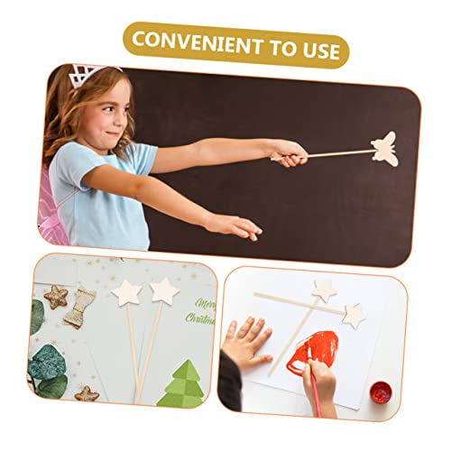 Yardwe 6Pcs Wand Unfinished Wooden Wands DIY Princess Wand kit Girls Costume Accessories Fairy Wood Wands Princess Party Decorations Fairy Sticks Yardwe
