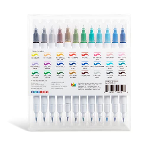 KINGART Studio Twin-Tip Sketch Markers, Set of 24 Unique & Vivid Colors KINGART