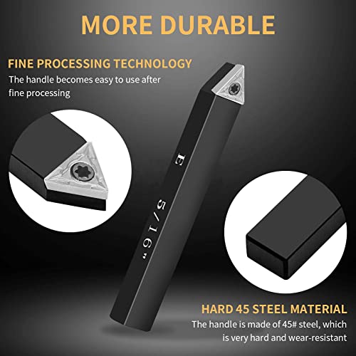 HAowosi Metal Lathe Cutting Tools,5 Sets of 5/16" Carbide Metal Cutting Tool Bits Kit,Indexable Lathe Turning Tool,Carbide Lathe Tools For Metal HAowosi