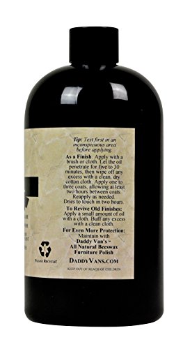 Daddy Van's All Natural Hemp Oil Wood Finish and Restorer | Food Safe | Chemical Free | Zero VOC | Butcher Block (16 oz.) Daddy Van's