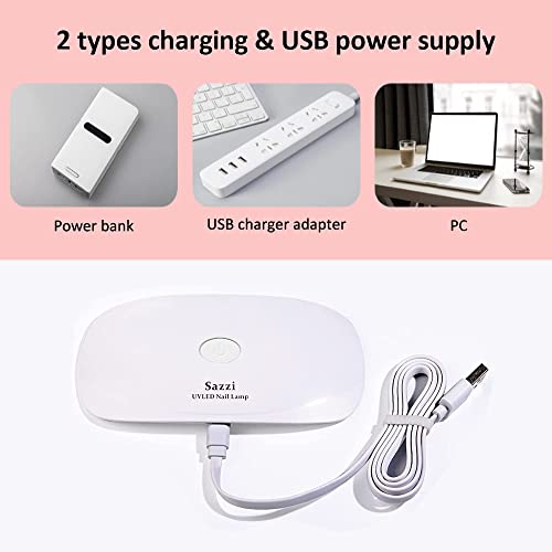 Sazzi Led Uv Nail Lamp UV Light for Resin, 24W, Industry Featured Low Heat Function, Cures 5 Fingernails or toenails at The Same time, Compatible Sazzi