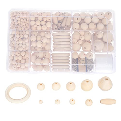 ABOOFAN 1 Box Wooden Bead Set Vintage Loose Beads Jewelry Making Supplies Unfinished Wood Hearts Wooden Hair Beads Unfinished Wood Beads DIY Wood ABOOFAN