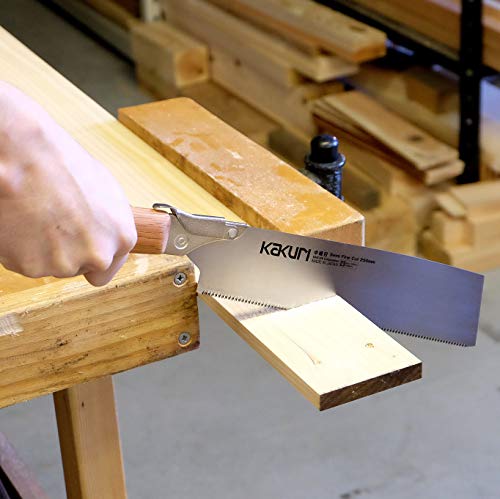 KAKURI Japanese Saw Set of 4 Saws, Standard Woodworking Japanese Hand Saw Kit (Universal 10-1/2", Semi Fine 10", Rough Cut 8-1/4", Keyhole 4") Oil KAKURI