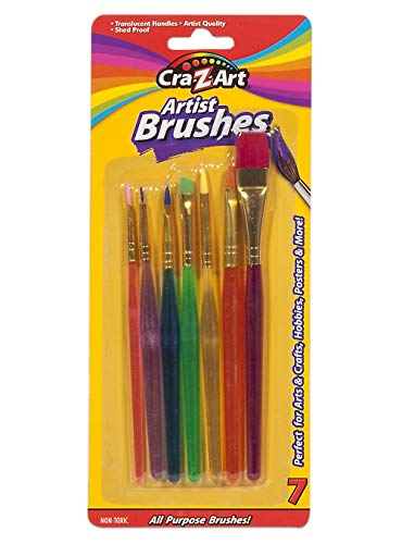 Cra-Z-Art Artist Brushes, Assorted Sizes Blist Carded, 7 Count (10700) Cra-Z-Art