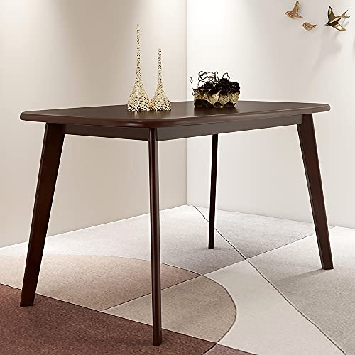 WoodShine Mid Century Modern Real Solid Wood Dining Table,Working Desk,Walnut,47inch WoodShine